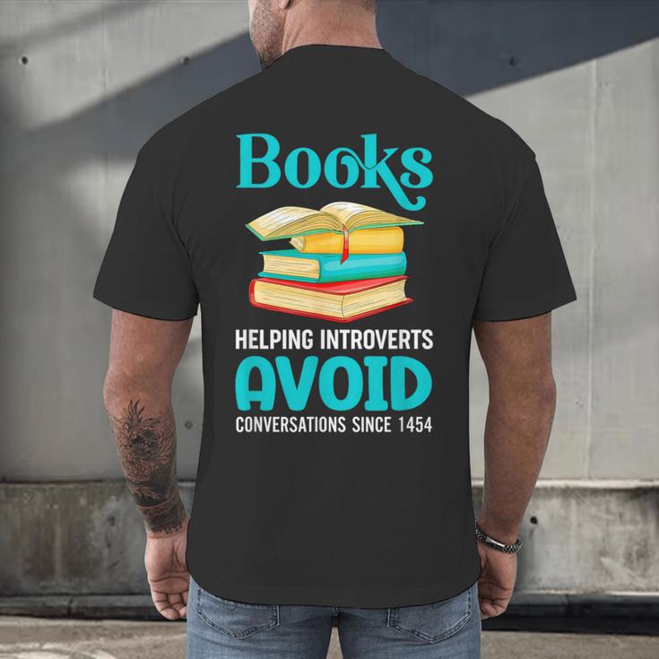 Sarcastic Books Anti Social Introvert Book Conversation Men's Back Print T-Shirt Sarcastic Books Anti Social Introvert Book Conversation Men's Back Print T-Shirt
