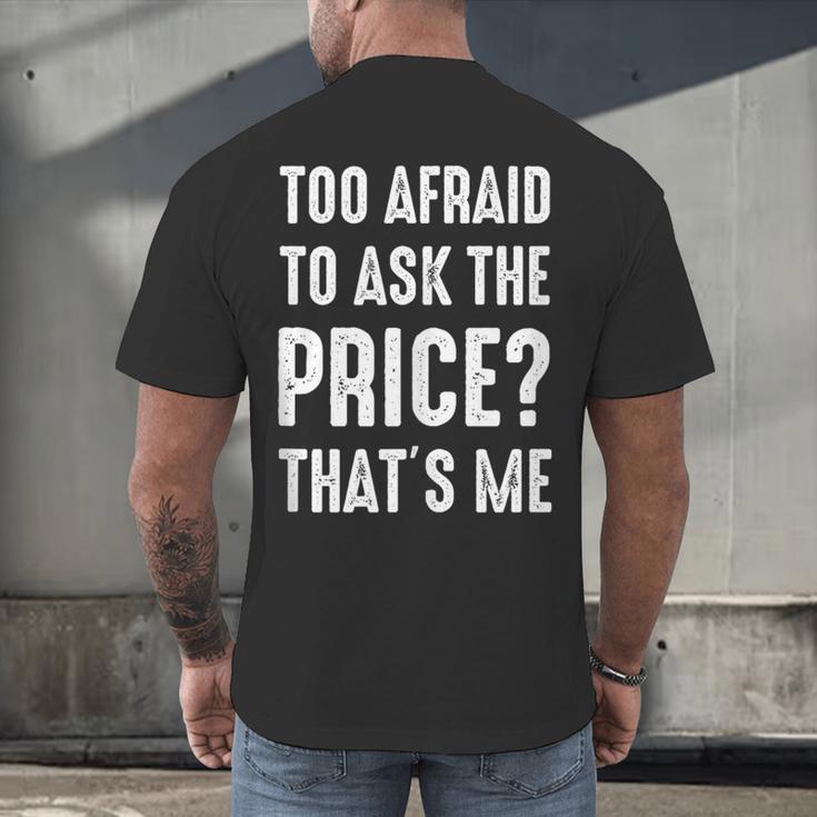 Sarcastic Budget Shopper Introvert Shopping Humor Men's Back Print T-Shirt