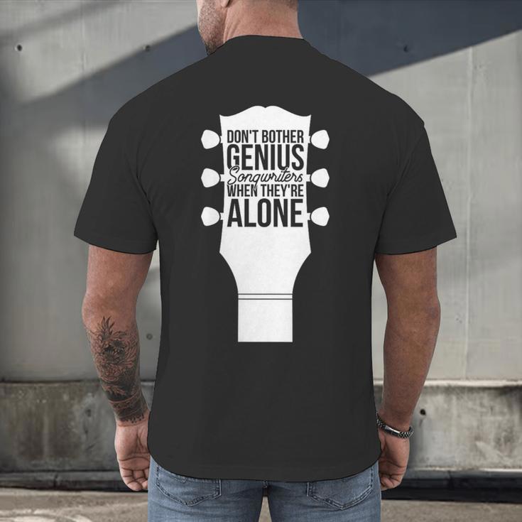 Sarcastic Jokes Genius Songwriters Are Introvert Guitarist Men's Back Print T-Shirt