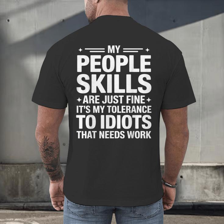 Sarcastic Saying Humor Introvert Workplace Attitude Men's Back Print T-Shirt Sarcastic Saying Humor Introvert Workplace Attitude Men's Back Print T-Shirt