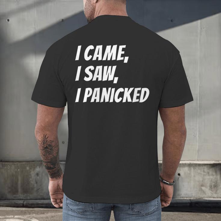 I Came I Saw Meme For Shy And Introvert People Men's Back Print T-Shirt I Came I Saw Meme For Shy And Introvert People Men's Back Print T-Shirt