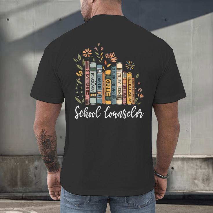 School Counselor Wildflower Books National School Counseling Men's Back Print T-Shirt