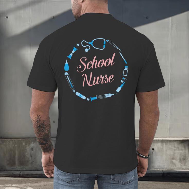 School Nurse Cute Adult Graduation Tshirt Nurses Fun Men's Back Print T-Shirt