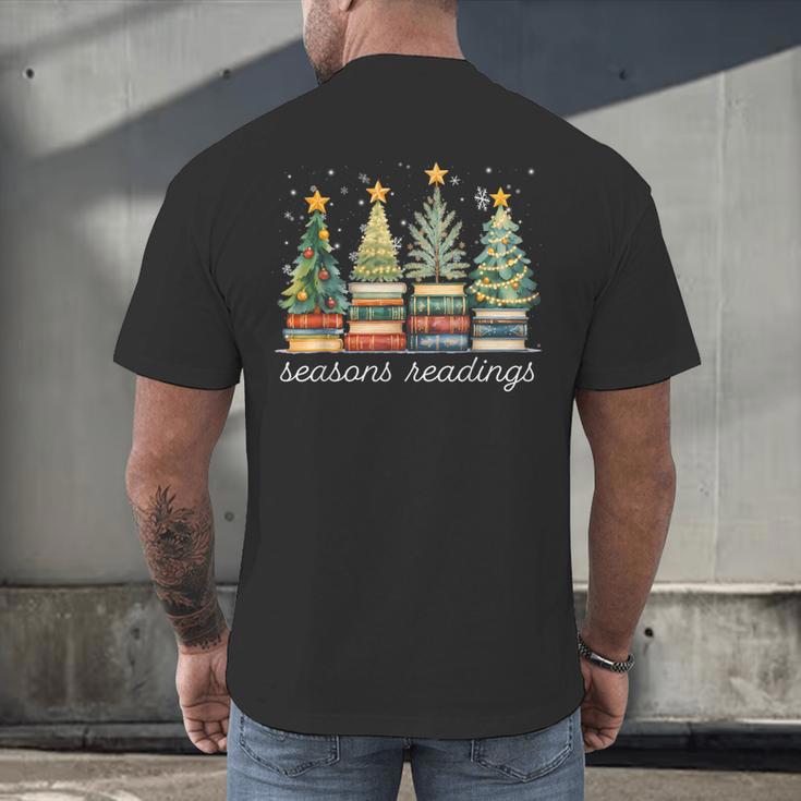 Seasons Readings All Booked For Christmas Book Reading Lover Men's Back Print T-Shirt
