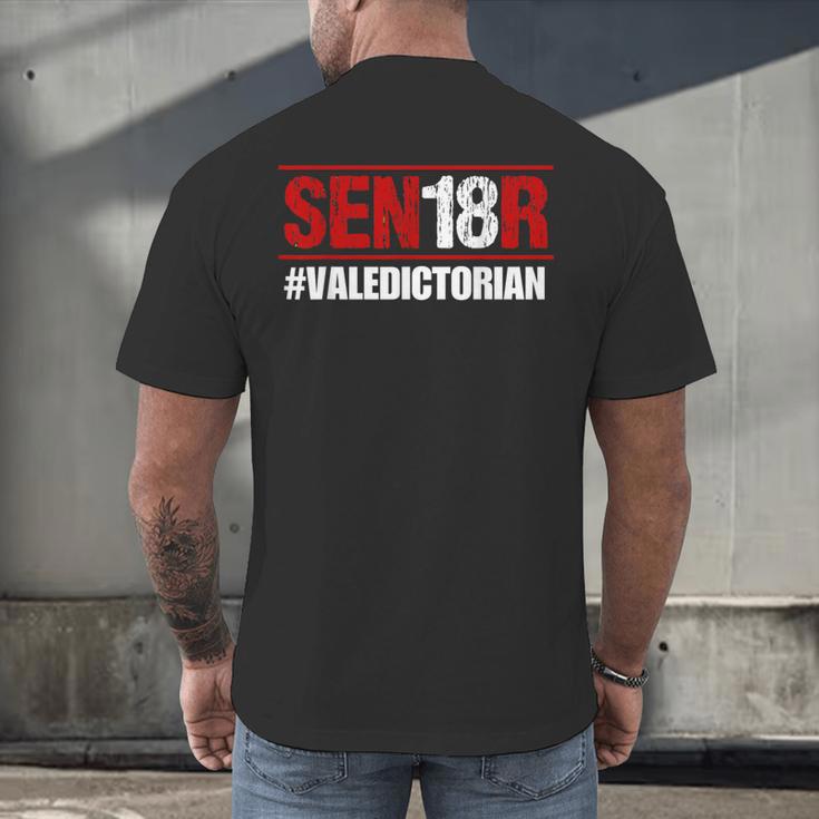 Senior 2018 Valedictorian School Colors Graduation Men's Back Print T-Shirt