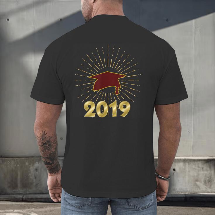 Senior 2019 Graduation Shirt Burgundy Gold Class Colors G23 Men's Back Print T-Shirt