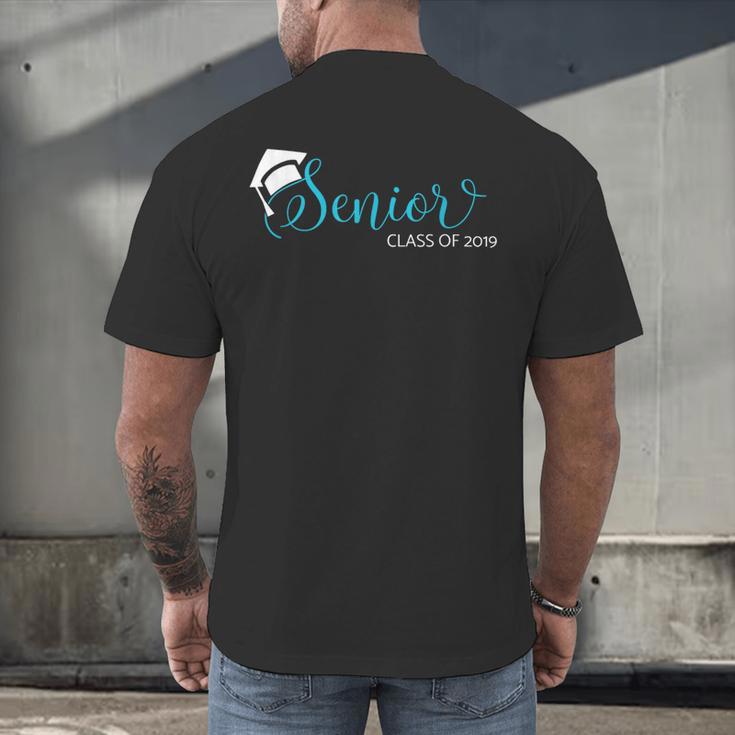 Senior 2019 Shirt Graduation High School College Tee Men's Back Print T-Shirt