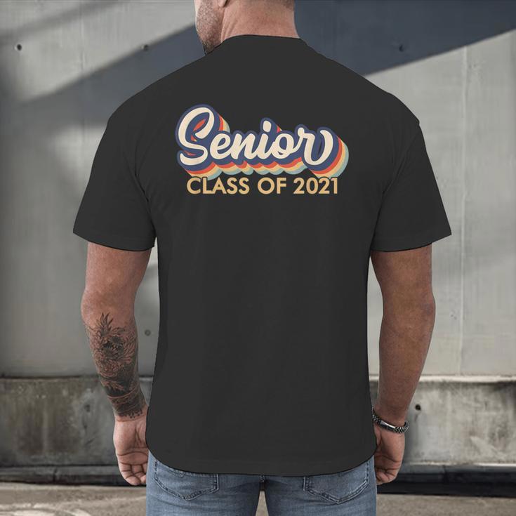 Senior 2021 Grad Shirt Retro 2021 Graduation Men's Back Print T-Shirt