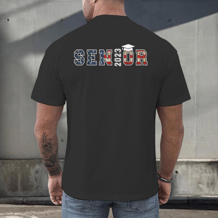 Senior 2023 American Flag USA Graduation Class Of 2023 Women Kids Men Men's Back Print T-Shirt