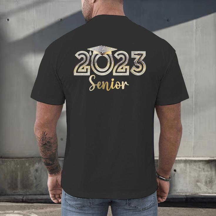 Senior 2023 Elegant Bling Graduation Senior 2023 Graduate Men's Back Print T-Shirt