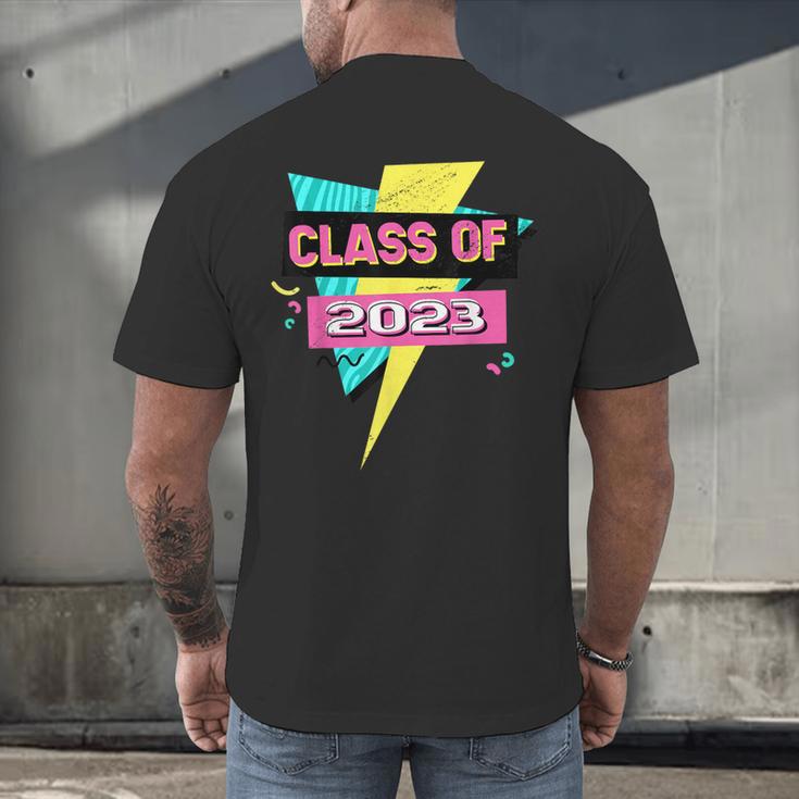 Senior 2023 Graduation Class Of 2023 Retro 90's Graduation Men's Back Print T-Shirt