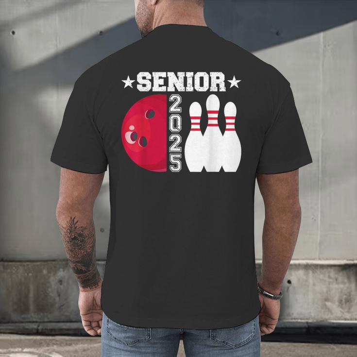 Senior 2025 Bowling Player Class Of 2025 Graduation Seniors Men's Back Print T-Shirt