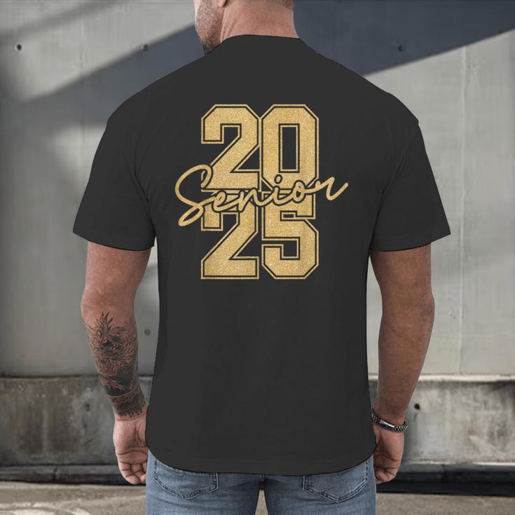 Senior 2025 Class Of 2025 Gold Senior Graduation Men's Back Print T-Shirt
