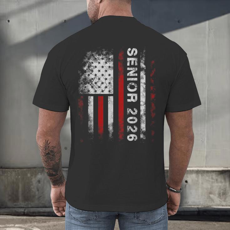 Senior 2026 American Flag Shirt USA Graduation Class Of 2026 Men's Back Print T-Shirt