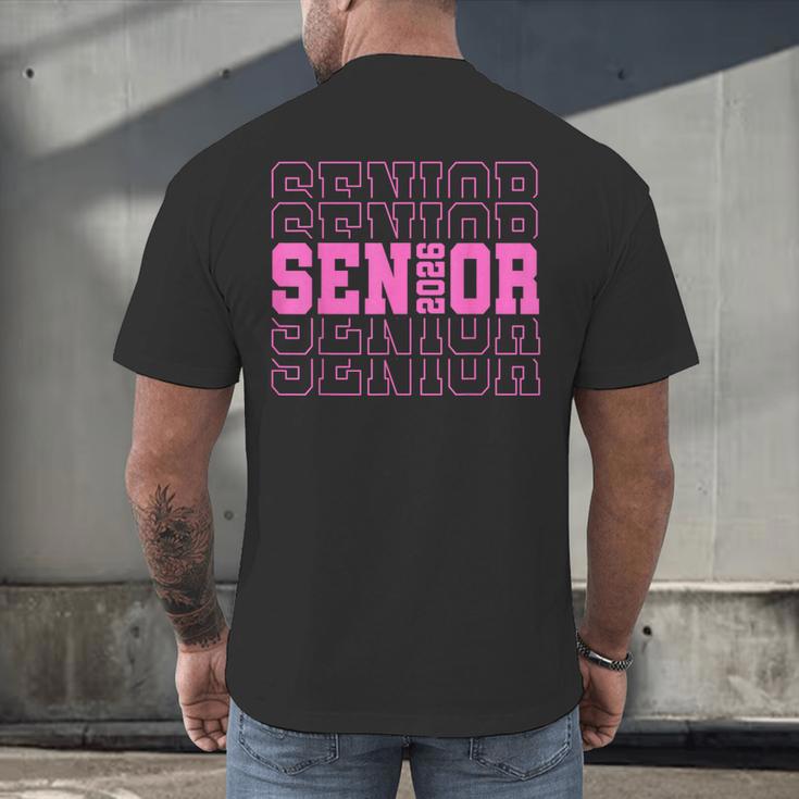 Senior 2026 Class Of 2026 Boys Girls Matching Graduation Men's Back Print T-Shirt