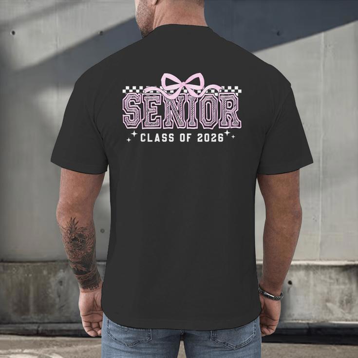 Senior 2026 Coquette Bow Class Of 2026 Graduation Graduate Men's Back Print T-Shirt
