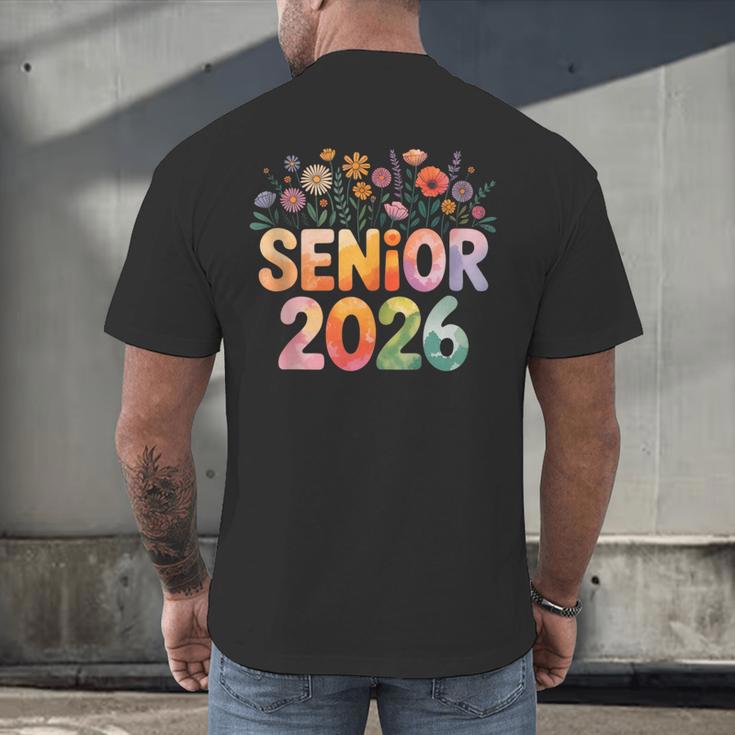 Senior 2026 Groovy Retro Grad Class Of 2026 Graduation Kids Men's Back Print T-Shirt