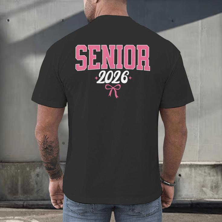 Senior 2026 Pink Coquette Bow Class Of 2026 Graduation Women Men's Back Print T-Shirt