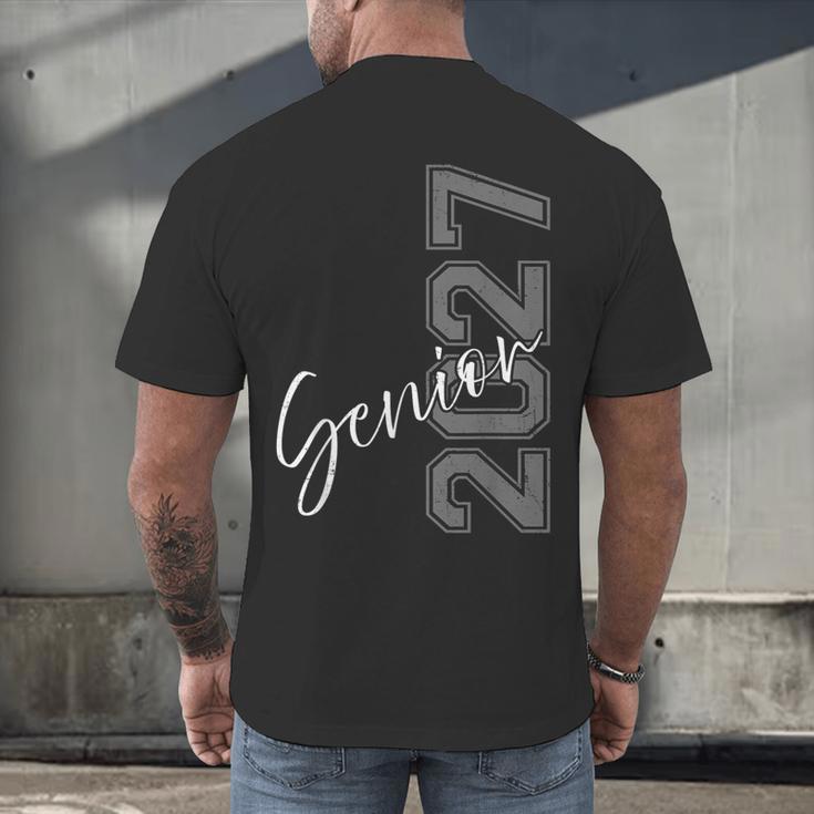 Senior 2027 Class Of 2027 Shirt Graduation Men's Back Print T-Shirt