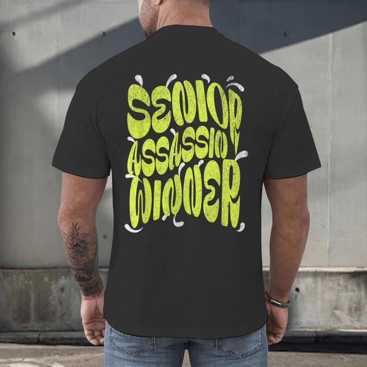 Senior Assassin Winner School Graduation Water Game Men's Back Print T-Shirt