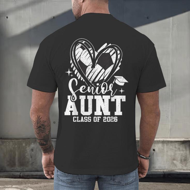 Senior Aunt Class Of 2026 Soccer Graduation Heart Men's Back Print T-Shirt