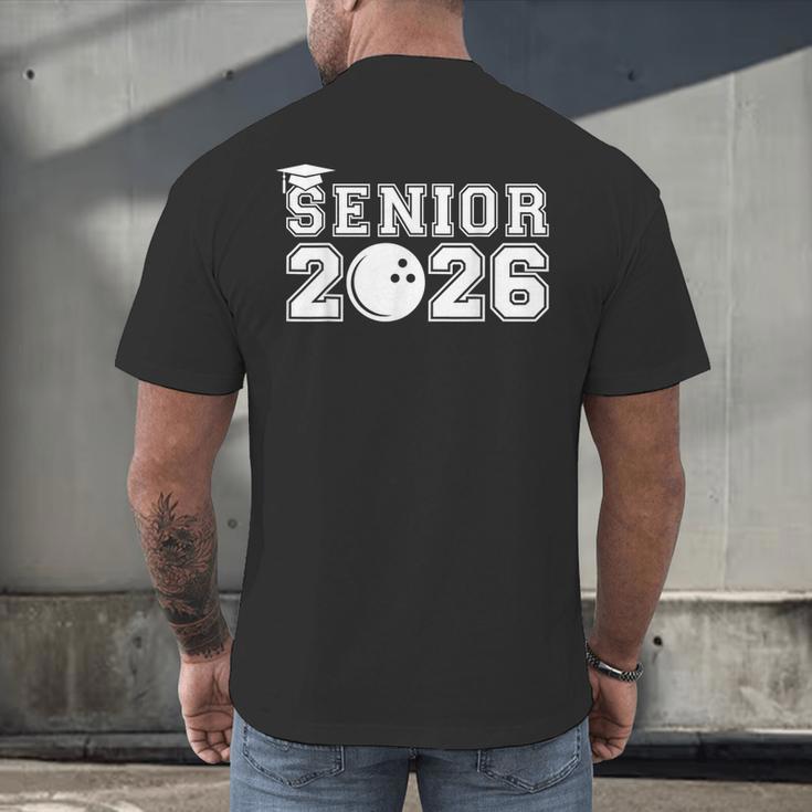 Senior Bowling Class Of 2026 Graduation School Graduate Men's Back Print T-Shirt