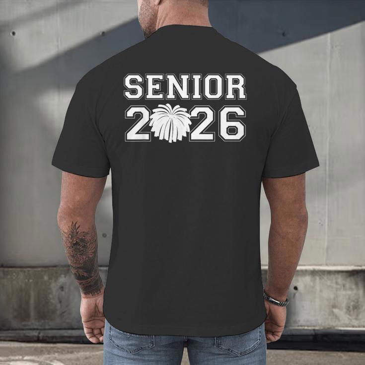 Senior Cheerleader Cheer Class Of 2026 Graduation Graduate Men's Back Print T-Shirt