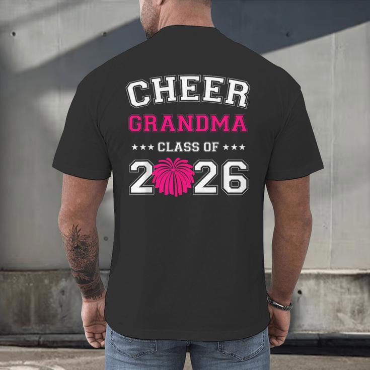 Senior Cheerleader Grandma Cheer Class Of 2026 Graduation Men's Back Print T-Shirt