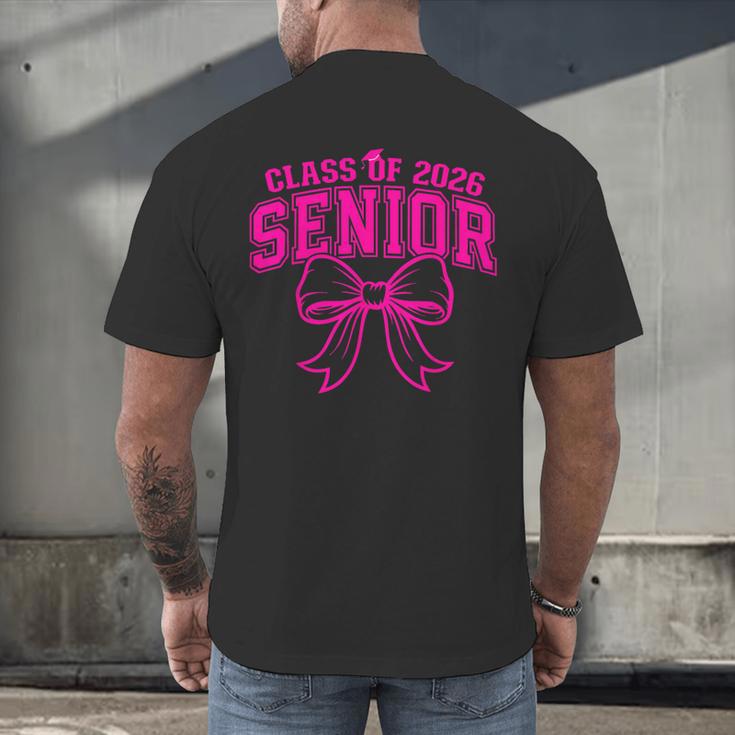 Senior Class Of 2026 Coquette Pink Bow Graduation 2026 Men's Back Print T-Shirt