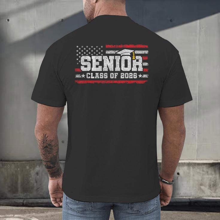 Senior Class 2026 Graduation American Flag Senior 2026 Men's Back Print T-Shirt