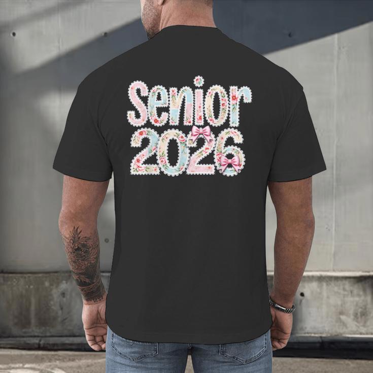 Senior Class Of 2026 Graduation 2026 Coquette Pink Bow Cute Men's Back Print T-Shirt