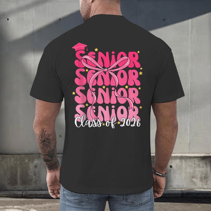 Senior Class Of 2026 Pink Coquette Bow Graduation 2026 Men's Back Print T-Shirt
