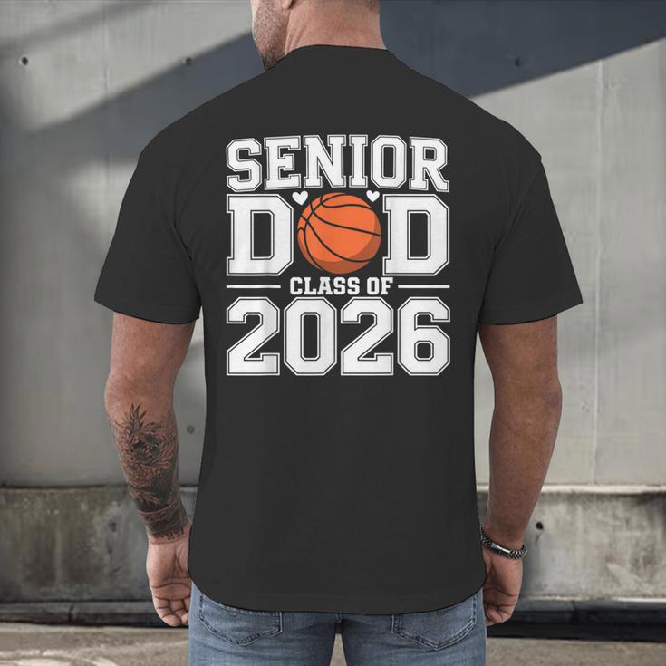 Senior Dad Class Of 2026 Cute Basketball Dad Graduation 2026 Men's Back Print T-Shirt