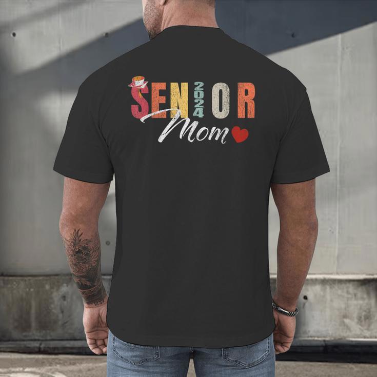 Senior Mom 2024 Graduation Heart Class Of 2024 Men's Back Print T-Shirt