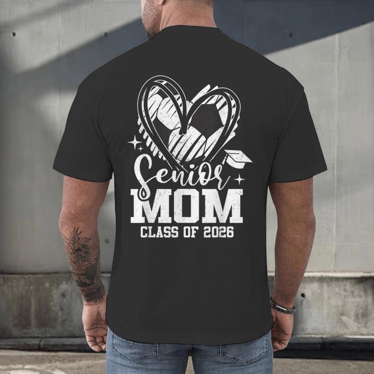 Senior Mom Class Of 2026 Soccer Graduation Heart Men's Back Print T-Shirt