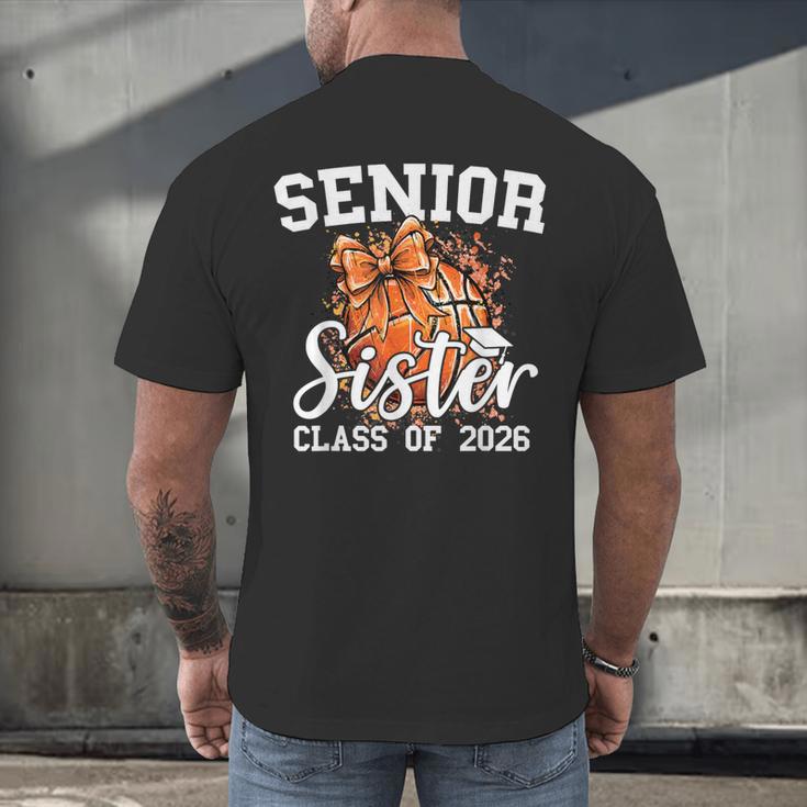 Senior Sister Class Of 2026 Coquette Basketball Graduation Men's Back Print T-Shirt