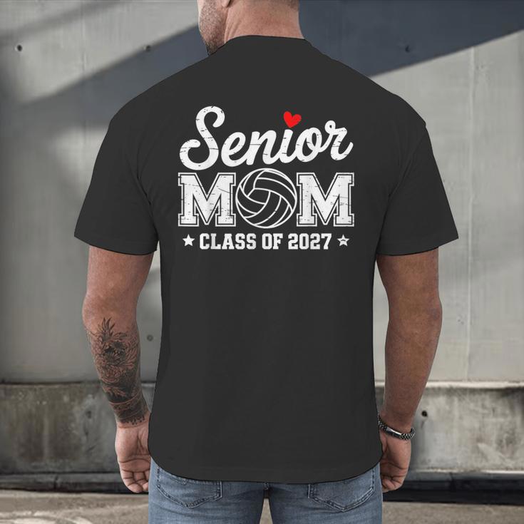 Senior Volleyball Mom Class Of 2027 Graduation Graduate Men's Back Print T-Shirt
