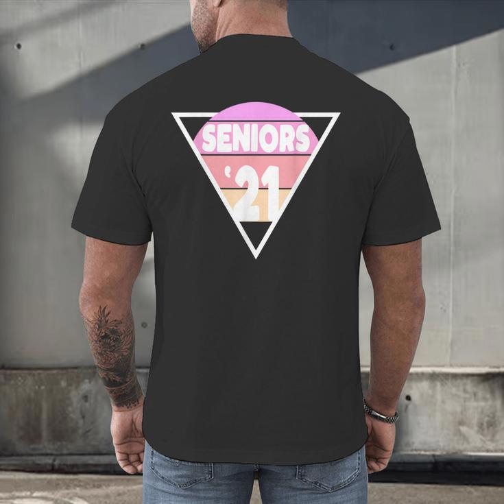 Seniors 2021 For Her Him Retro 21 Graduation Class Men's Back Print T-Shirt