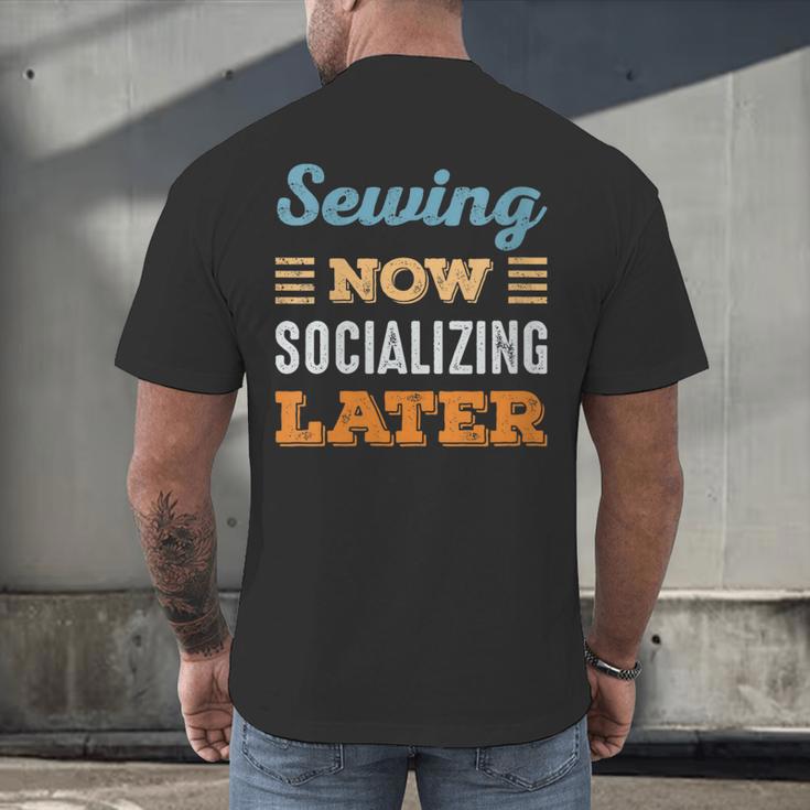 Sewing Now Minimal Socializing Introvert Vintage Men's Back Print T-Shirt Sewing Now Minimal Socializing Introvert Vintage Men's Back Print T-Shirt