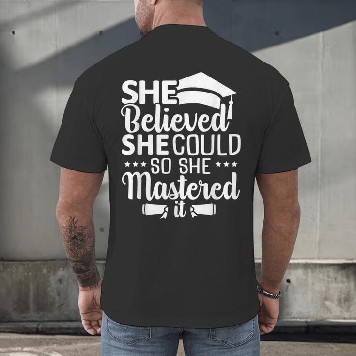 She Believed She Could So She Mastered It Graduation 2023 Men's Back Print T-Shirt