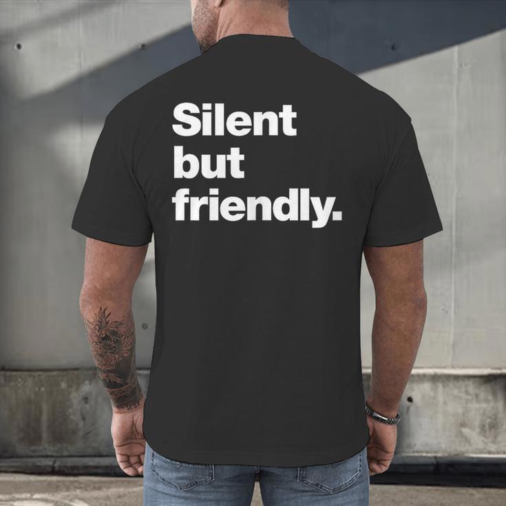Silent But Friendly A Design For Introverts Men's Back Print T-Shirt Silent But Friendly A Design For Introverts Men's Back Print T-Shirt