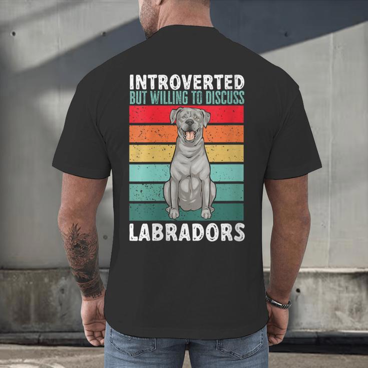 Silver Labrador Retriever Introvert Silver Lab Men's Back Print T-Shirt Silver Labrador Retriever Introvert Silver Lab Men's Back Print T-Shirt