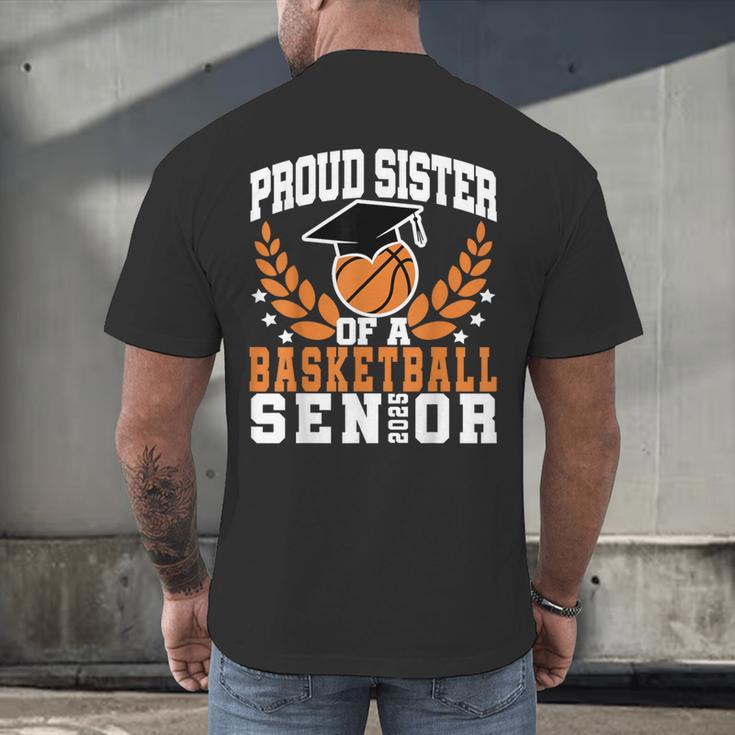 Sister Class Of 2025 Senior Basketball Graduation Family Men's Back Print T-Shirt