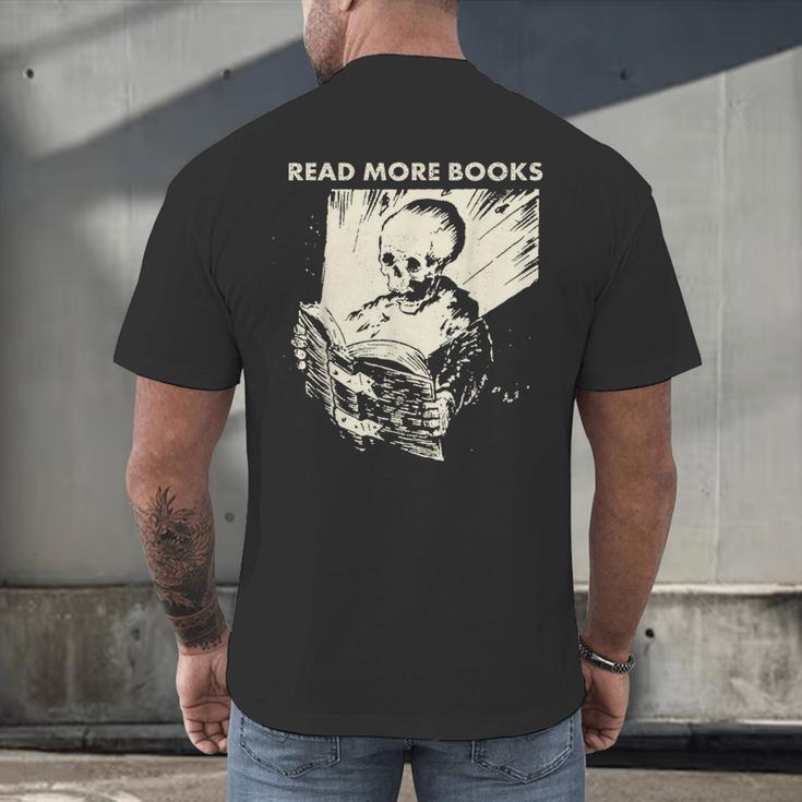Skeleton Read More Books Men's Back Print T-Shirt Skeleton Read More Books Men's Back Print T-Shirt