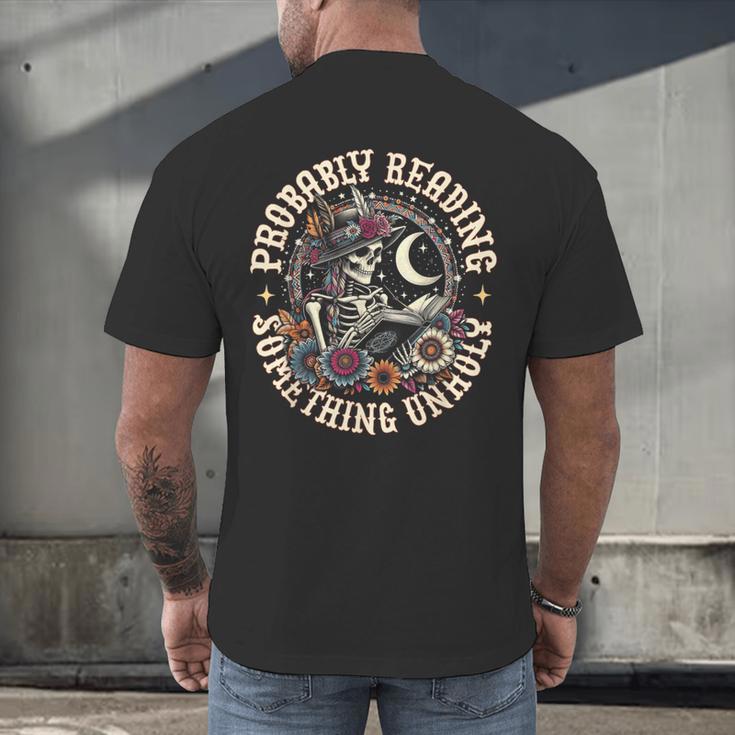 Is That Smutt Books Probably Reading Something Unholy Men's Back Print T-Shirt