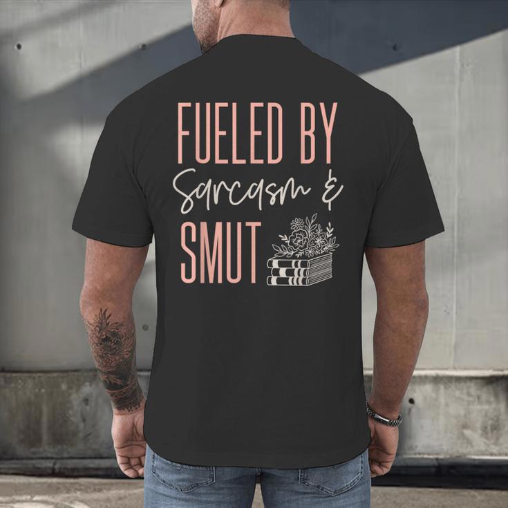 Smutty Book Lover Women Fueled By Sarcasm And Smut Spicy Men's Back Print T-Shirt