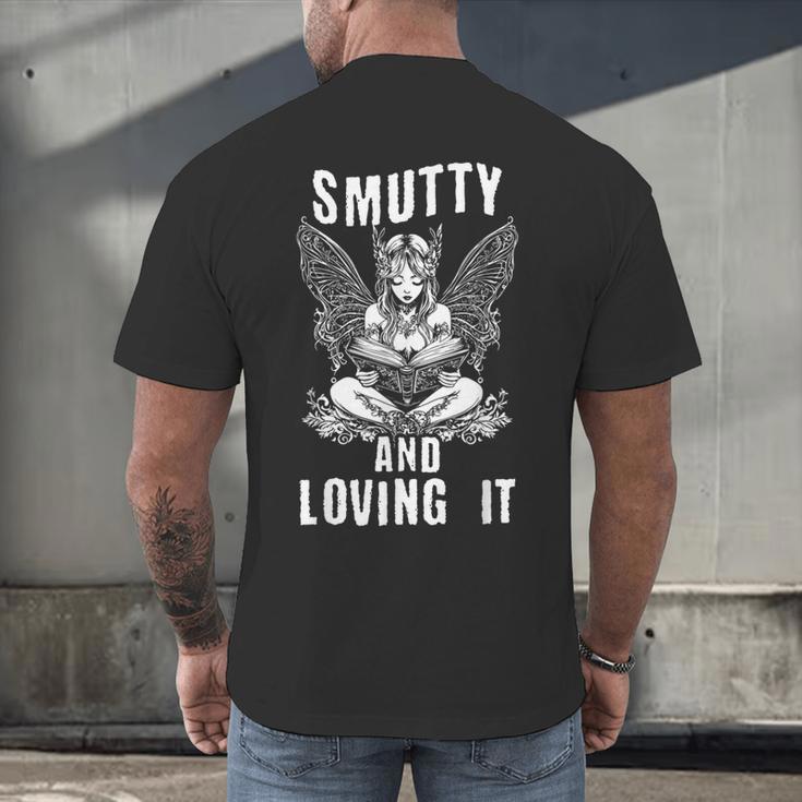 Smutty And Loving It Dark Fantasy Spicy Book Lover Men's Back Print T-Shirt