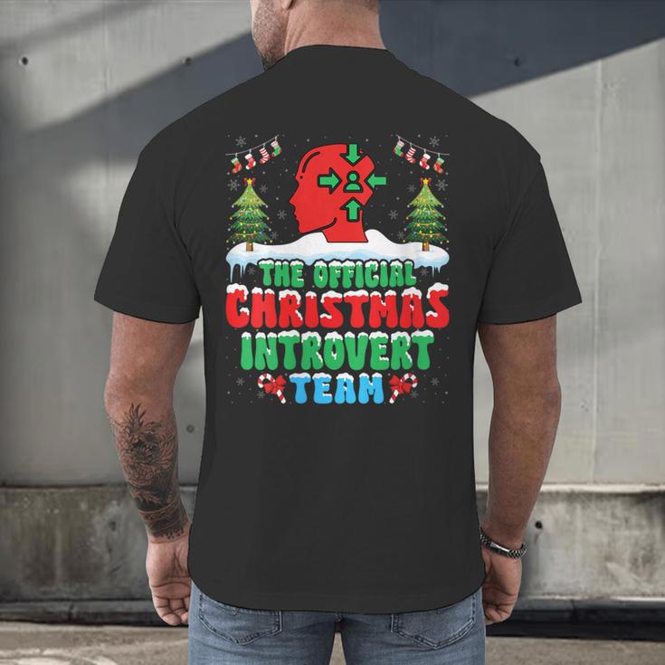 Snow Christmas Introvert Team Introverted Introvert Xmas Men's Back Print T-Shirt Snow Christmas Introvert Team Introverted Introvert Xmas Men's Back Print T-Shirt