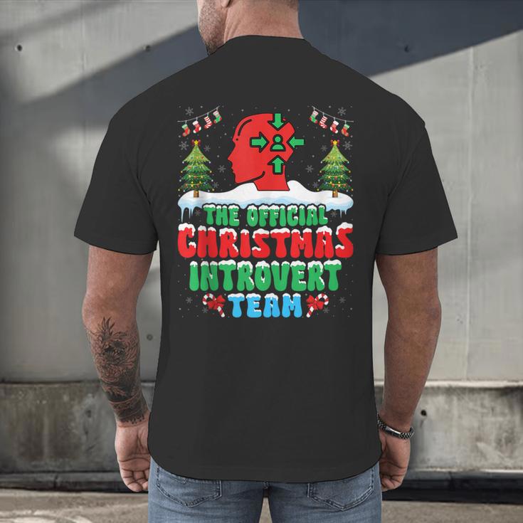Snow Christmas Introvert Team Introverted Introvert Xmas Men's Back Print T-Shirt