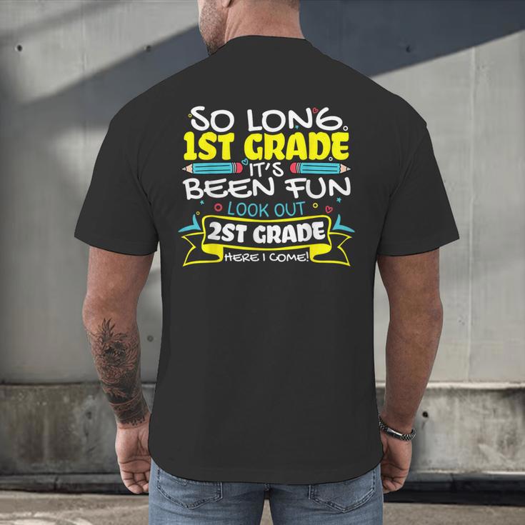 So Long 1st Grade 2nd Grade Here I Come School Graduation Men's Back Print T-Shirt